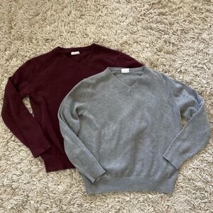 GAP Organic Sweater Bundle Gray and Burgundy size medium